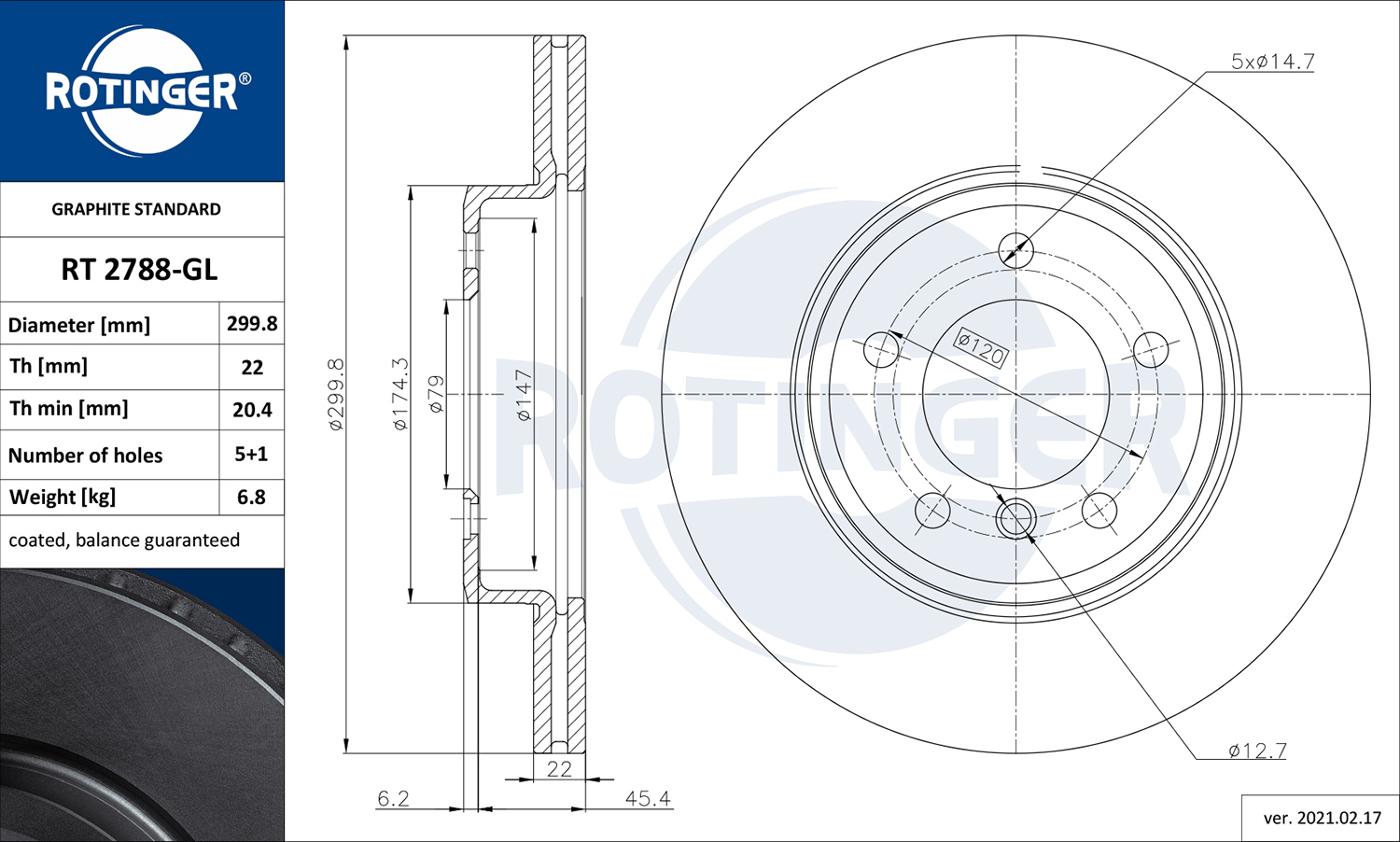 ROTINGER 260 020 RT 2788-GL - Alkatrész